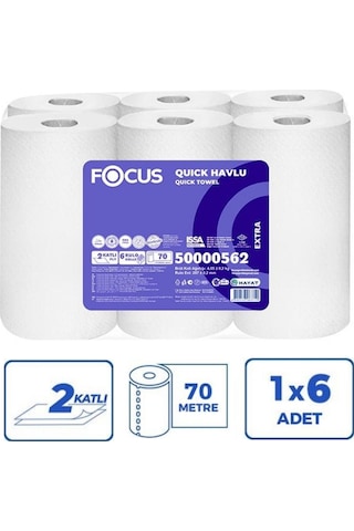 Focus Quick Fotoselli Kağıt Havlu 4 KG 6 Rulo 21 CM x 70 M