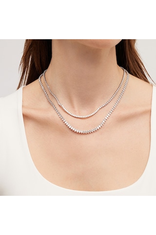 Merano Design 3 MM Rhodium Su Yolu Kolye