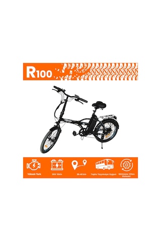 Roxform R-100 Elektrikli Katlanabilir Bisiklet 20 İnç Şehir Bisikleti Mat Mavi