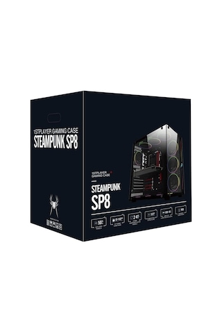 Ontech - 1st Player Sp8 Siyah 750w 80+ Sılver Atx 3.1 Argb 7x12cm Fan Temperli Cam Usb 3.0 Atx Kasa