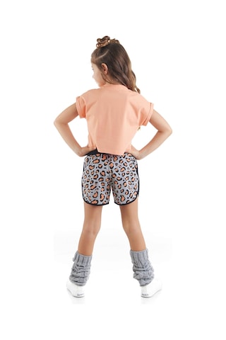 Denokids Mshb&g Leopar Kız Çocuk T-shirt Şort Takım Çok Renkli