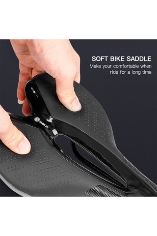 Tenfowee Mountain Bike Yumuşak Jil Saddle, Led Fenerli, Karbon Fiber Dayanaklı, Spor Bisikletleri İçin Oturak, Ergonomik Tasarım Siyah