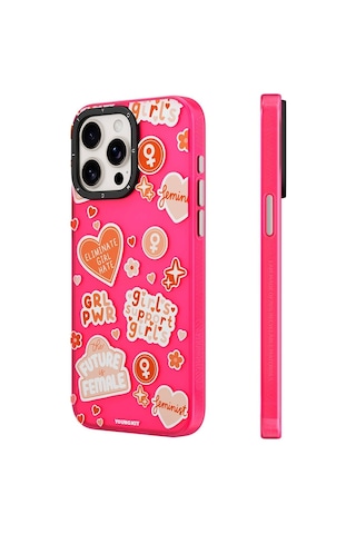 Apple Uyumlu iPhone 14 Pro Max Kılıf Bethany Green Tasarımlı Youngkit Sweet Language Kapak Pembe