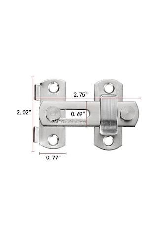 Yaozixa 4 Adet Paslanmaz Çelik Sürgülü Kapı Kilit Seti - Şarap Dolabı, Banyo, Dolap İçin Pratik Kilit Çözümü Gümüş