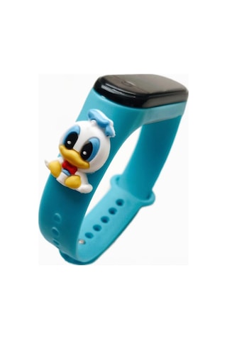 Renkli Led Ekranlı Silikon Kordonlu Kol Saati Mavi Ördek