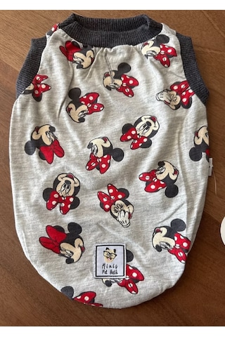 Gri Minnie Desenli Kedi Köpek Atlet