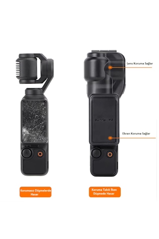 Teknoroket Dji Osmo Pocket 4 ve 3 Koruyucu Kap Ekran Ve Lens Koruyucu