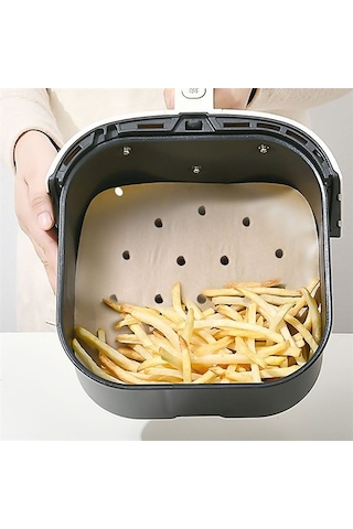 50 Adet Air Fryer Pişirme Kağıdı Tek Kullanımlık Hava Fritöz Yapışmaz Yağlı Kağıt Delikli Model 563