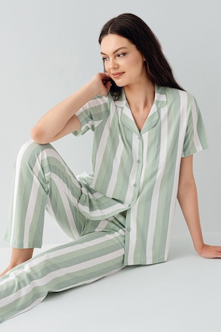 Arnetta Kadın Yeşil Gömlek Pijama Takım Ar3589-s-v1 Yeşil