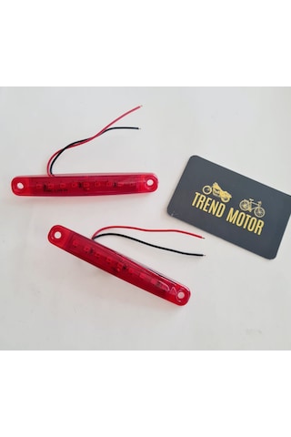 12V 9 Led Reflektör Kırmızı (2 ADET) Motosiklet - Vida Bağlantılı