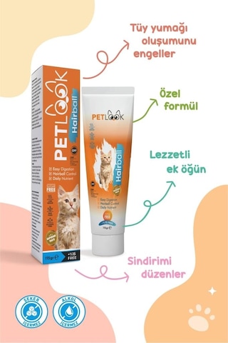 Petlook Kediler İçin Malt Macun Hairball İçerikli 115 G