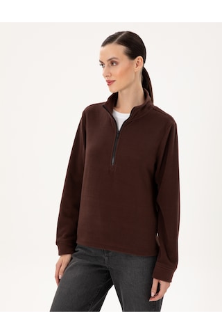 Pierre Cardin Kadın Kahverengi Sweatshirt 50300846-vr029 Kahverengi