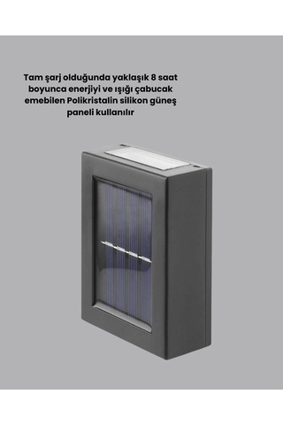 Northcity Güneş Enerjili Led Duvar Lambası - Bahçe Ve Balkon Aydınlatması