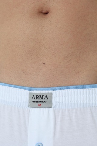 Arma Yıldız Erkek Beyaz Düğmeli Boxer 3'lü Paket %100 Pamuklu Penye-beyaz Beyaz