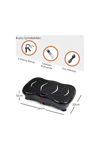 3d 5 Programlı Titreşimli Spor Kondisyon Fitness Egzersiz Aleti Vipration Plate - Siyah