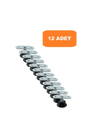 Homdep Masa Sandalye Dolap Sehpa Ayarlanabilir Yükseltme Ayağı M8 Siyah Rotil Ayak 12 Adet Siyah