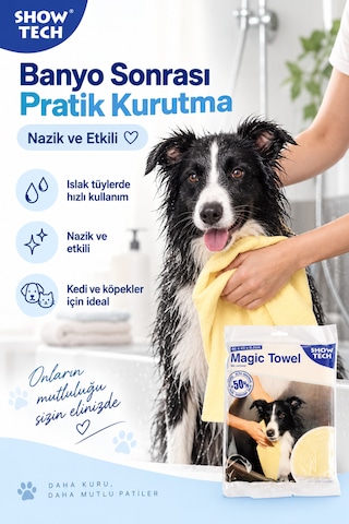 Show Tech Sihirli Kedi/köpek Havlusu 66x43 Cm