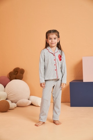 Modadua Pjs 28065 Çocuk Düğmeli Pijama Takım Gri