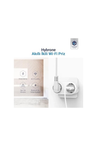 Akım Korumalı İkili Wi-fi Akıllı Priz, 16 Amper, Enerji İzleme, Çocuk Kilidi, Uygulama İle Uzaktan Kontrol 0