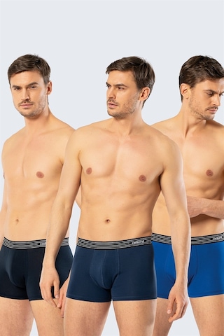 Cacharel 1320 3'Lü Erkek Boxer-Lacivert&Indigo&Saks - L Lacivert