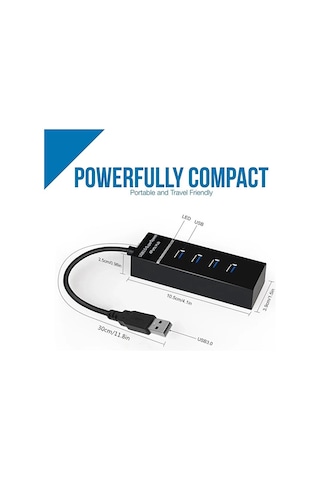 Usb 3.0 High Speed 4 Port Usb Çoklayıcı Hub 30cm Kablo