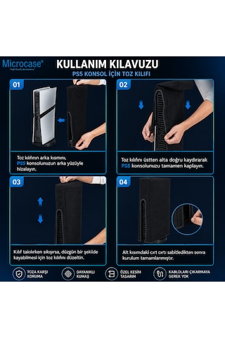 Microcase Ps5 İçin Su Toz Kir Çizik Koruma Kılıfı Al5643 Gri