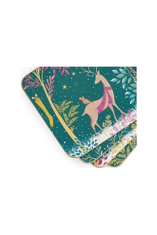 Portmeirion Woodland Tales Bardak Altlıkları, 4'lü Set Bardak Altlığı Çok Renkli