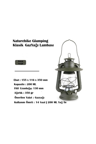 Naturehike Glamping Klasik Gasyağı Lambası Bej Çok Renkli