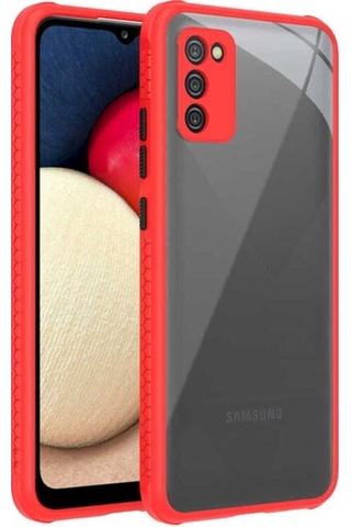 Samsung Uyumlu Galaxy A02s Kılıf Zore Kaff Kapak Kırmızı