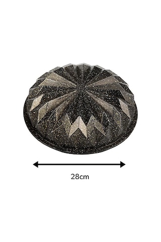 28 Cm Kristal Döküm Kek Kalıbı Geometrik Desen Kaydırmaz Taban Siyah