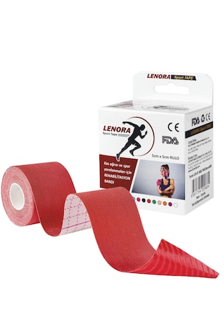 Lenora Kinesiology Bandı Kırmızı Sporcu Bandı 5 x 5 M Lenora Kinesiology Bandı Kırmızı Sporcu Bandı 5 x 5 M
