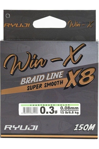 Ryuji Winx 0.13mm 150m Chartreuse 8 Kat İp Misina 9.1kg Çeker