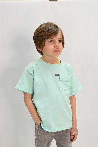 Luess Erkek Çocuk Somon Cepli Robalı Tshirt Mavi