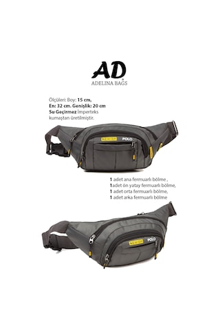 Adelina Su Geçirmez Kulaklık Usb Çıkışlı Bel ve Çapraz Omuz Çanta