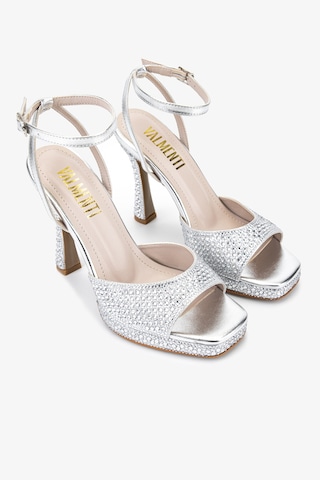 Valmenti Kadın Suni Deri Gümüş Night Shoes Ayakkabı 921 655 Bn Ayk Y26 Sılver Taslı