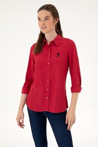 U.s. Polo Assn. Kadın Gömlek Desenli 50316429-vr104 Koyu Frambuaz/dark Raspberry