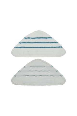 Shineyee 2 Adet Mikrofiber Islak Mop Ucu - Ütü Temizleyici İçin Yıkama Eliptik Triangular Yedek Beyaz - Mavi