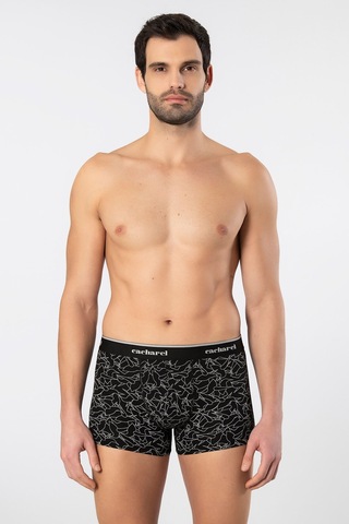 Cacharel Erkek Desenli Likralı Boxer 3'lü Paket 1339/siyah 3 Siyah