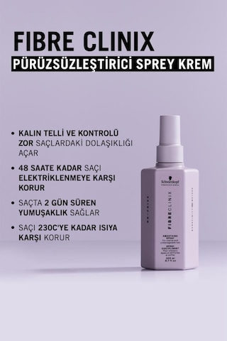 Fibre Clinix Elektriklenme Karşıtı Pürüzsüzleştirici Sprey Krem 200ml De-frizz