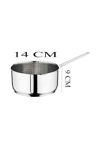Oms Çelik Kaçerola 14 Cm Sütlük/sosluk Gri