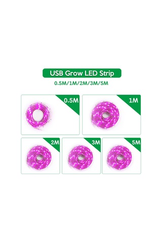 Led Grow Işık Tam Spektrum Usb Grow Işık Şeridi 1 M Mor