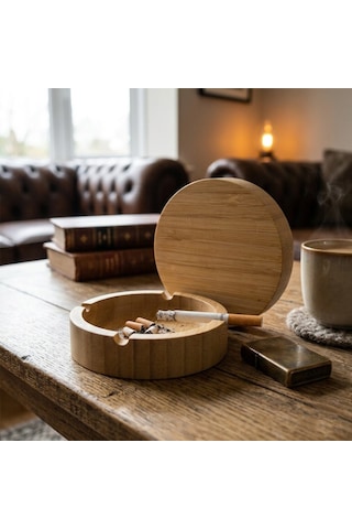 İbico İ22-398 Küllük 9cm Ahşap Bambu Yuvarlak - 10'li Paket