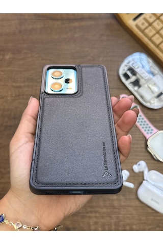 Samsung Galaxy Note 20 Ultra Uyumlu Premium Deri Dokulu Darbelere Dayanıklı Nazal Silikon Kılıf Siyah