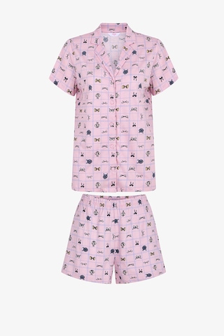 Penti Pembe Cute Bows Gömlek Şortlu Pijama Takımı