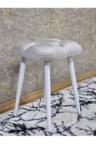 Kare Beyaz Boyalı Konik Ayaklı Tabure - Oturak - Bar Taburesi - A Çok Renki