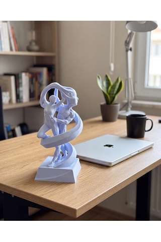 Möbius Sarılması Biblosu Modern Soyut Dans Eden Çift Heykeli Kırık Beyaz 15 Cm Kitaplık Masa Üstü Dekoru Yıldönümü Hediyesi 15cm