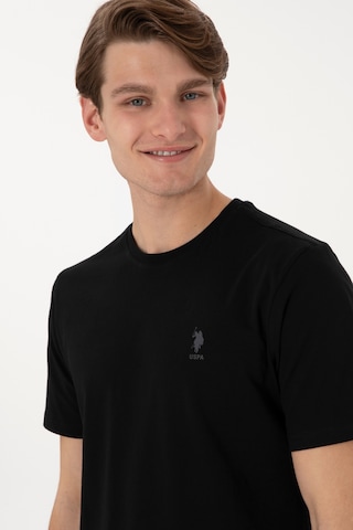 U.S. Polo Assn. Erkek Regular Fit Bisiklet Yaka Siyah Tişört 50299544-VR046