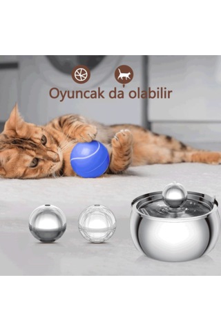 Econicword Kedi İçme Çeşmesi Paslanmaz Çelik Evcil Köpek 4l Wf3