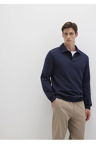 Mavi Yarım Düğmeli Polo Yaka Lacivert Erkek Sweatshirt M0s10420-82318 Lacivert