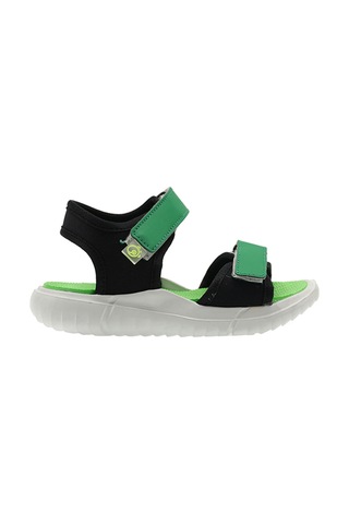 Panço Unisex Çocuk Çift Bantlı Cırt Cırtlı Siyah Sandalet 2312uk10003